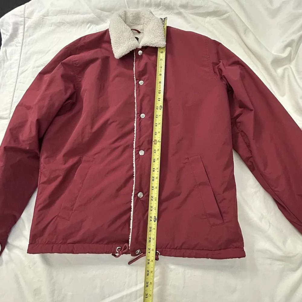 Urban Outfitters Standard Cloth Fleece Lined Coach Men Jacket Size Medium Maroon